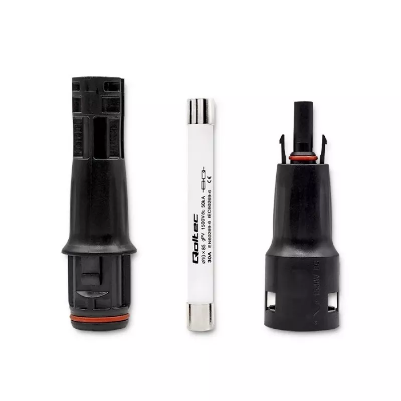Saulės jungtis QOLTEC MC4 1500V 30A – išorinė fotovoltinė kabelio jungtis