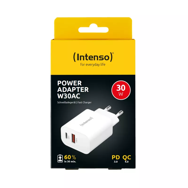 Vidinis įkroviklis Intenso POWER ADAPTER USB-A/USB-C/7803012 Greitas įkrovimas 20V