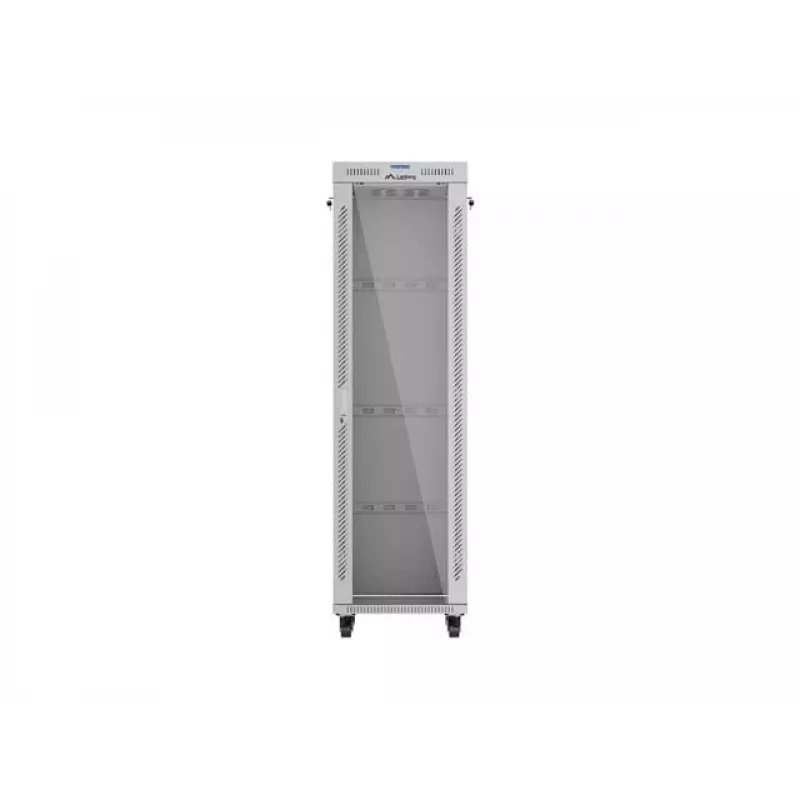 19 colių 42U LANBERG stovimas stovo korpusas 600×600 mm pilkas su stiklinėmis durimis ir LCD (plokščia pakuotė)