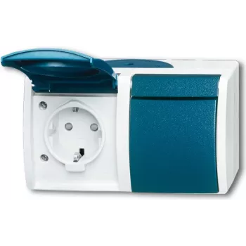 BUSCH JAEGER 20/2 EBW-53 - CEE 7/3 - 2P+E - Mėlynas - Baltas - IP44 - 250 V - 16 A