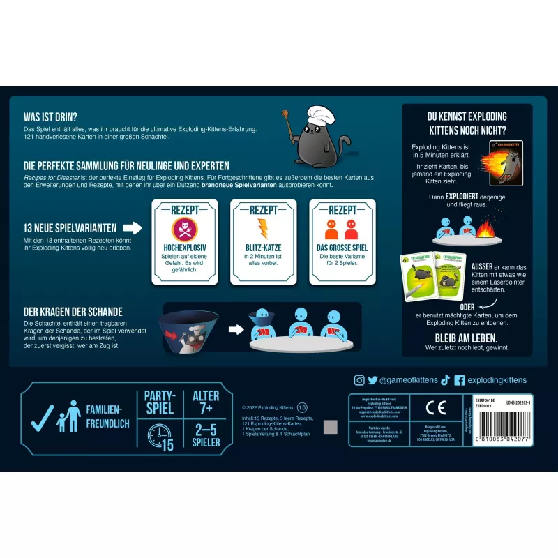 Exploding Kittens - Recipes for Disaster, kortų žaidimas