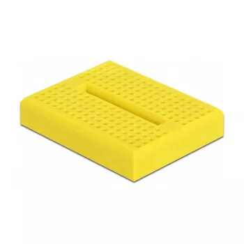 Breadboard DELOCK 18320 — plastikinė prototipų kūrimo plokštė, geltona, 36×46×10 mm