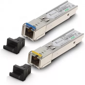 „Extralink SFP 1.25G WDM“ modulių pora 1310/1550 nm vienmodis 3 km SC DOM, skirta HP/Aruba