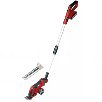 Žolės ir krūmų žirklės EINHELL GE-CG 18/100 Li 18 V Li‑Ion 2,5 Ah — belaidis žoliapjovės peiliukas 100 mm