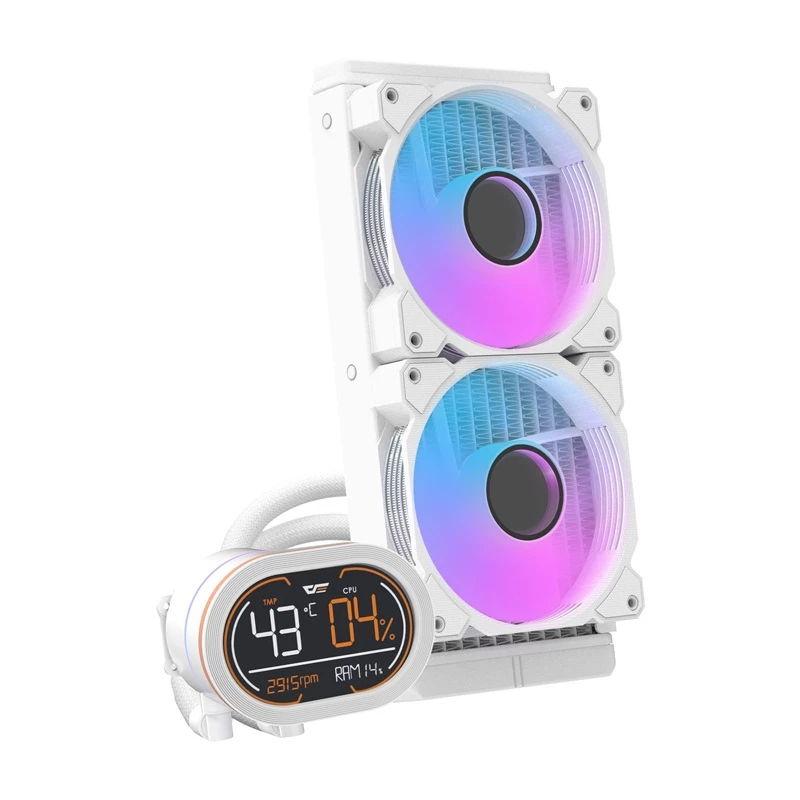CPU vandens aušintuvas Darkflash DH240D baltas 240 mm radiatorius RGB