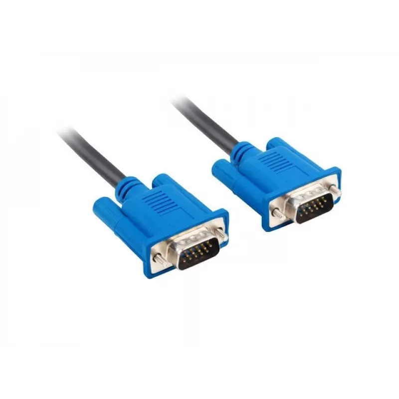 VGA (D-Sub) laidas LANBERG CA-VGAC-10CU-0050-BK — 5 m, kištukas-kištukas, feritas, PVC apvalkalas