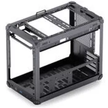Jonsbo C6 MAX kompiuterio korpusas, mini korpusas, Micro-ATX, grūdintas stiklas - juoda