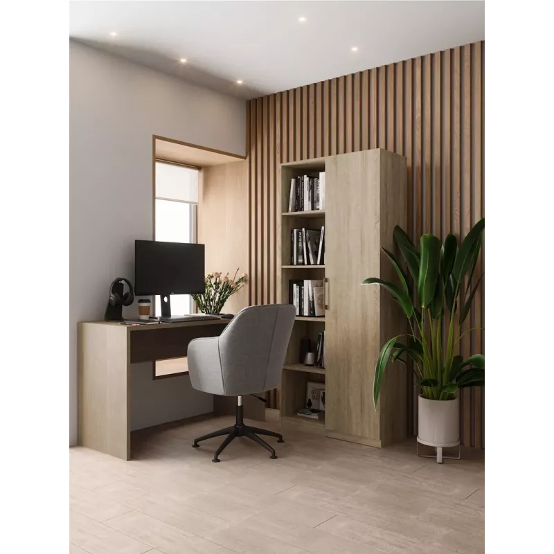 Biuro knygų spinta Top e shop RD-80 SONOMA KPL, ąžuolo apdaila, 10 lentynų, 800×300×1820 mm, medžio drožlių plokštės korpusas
