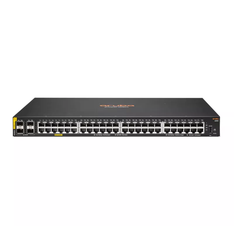 HPE Aruba Networking CX 6000 48G Class4 PoE 4SFP 370W valdomas L3 Gigabit Ethernet (10/100/1000) maitinimas per Ethernet (PoE) 1U