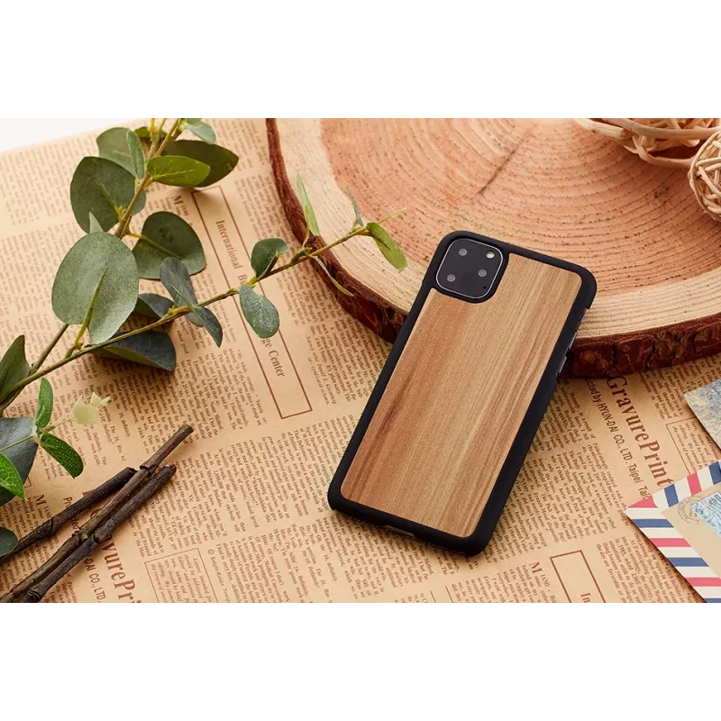 man and wood išmaniojo telefono dėklas, skirtas iPhone 11 Pro — kapučino juoda apdaila