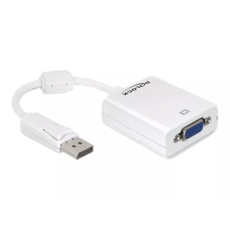 Vaizdo kabelio adapteris DeLOCK 61766 0,125m VGA DisplayPort baltas