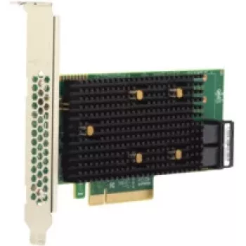 Sąsajos kortelė Broadcom HBA 9500-8i PCIe NVMe į SAS, 1 vidinis mini-SAS prievadas, pilno aukščio / žemo profilio, pilka / juoda