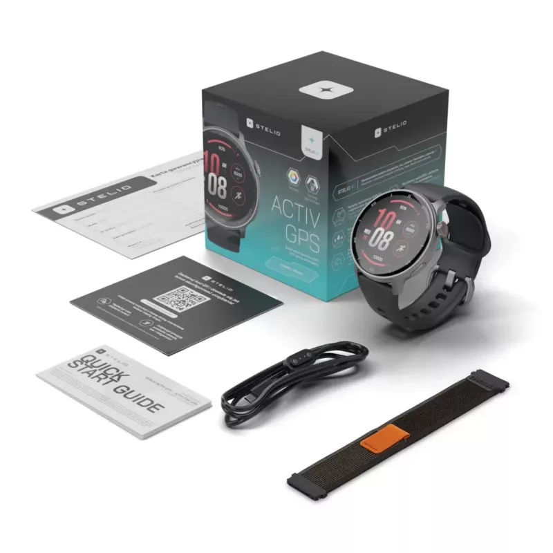 Išmanusis laikrodis Stelio STSWA101BK Activ GPS 46mm juodas