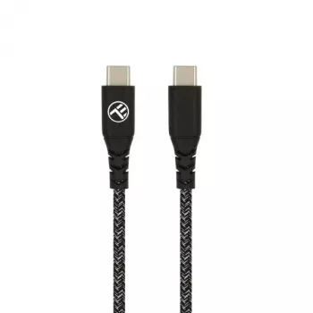 USB Type-C į Type-C duomenų kabelis Tellur TLL155471, 1 m, 3 A, 60 W PD, nailoninis pintas, juodas