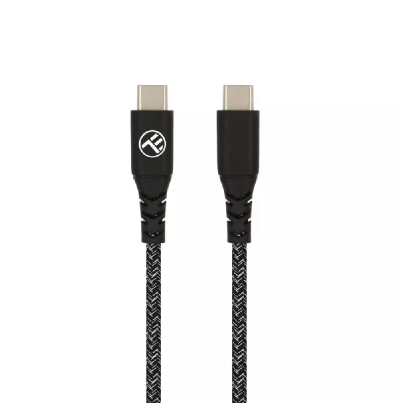 USB Type-C į Type-C duomenų kabelis Tellur TLL155471, 1 m, 3 A, 60 W PD, nailoninis pintas, juodas