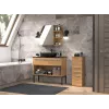 Vonios spintelė Top e Shop NEL V DDS ARTISAN — laisvai statoma, ąžuolo rėmas, 3 lentynos, 300×300×850 mm