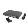 Nevaldomas jungiklis LANBERG RSFE-16P-2C-250 — 18 prievadų Gigabit, 16x PoE+ (30W), 2x SFP, 250W, 1U, metalinis, montuojamas į stelažą