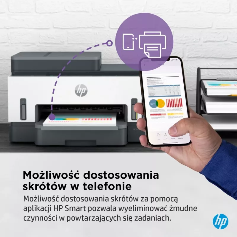 Daugiafunkcis spausdintuvas HP Smart Tank 750 su nuolatiniu rašalu, spalvotas, Wi-Fi, Smart App, dvipusis spausdinimas, ADF automatinis dokumentų tiektuvas