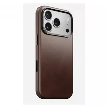 Mobiliojo telefono dėklas Nomad Traditional Leather Case, skirtas iPhone 17 Pro, odinis mikropluoštas, tinka 6,3 colio (16 cm), ruda