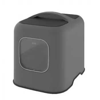 Rotho uždaros katės tualeto dėžutės BIALA, antracito plastikas, 395×510×443 mm su kastuvėliu