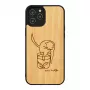 Apsauginis telefono dėklas “man and wood”, skirtas “iPhone 12 Pro Max” — katės su raudona žuvimi dizainas