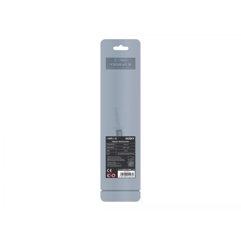 Termo pasta NATEC Husky NPT-1324, šilumos laidumas 4.63 W/m·K, tūris 2 ml, tankis 2.5 g/cm³