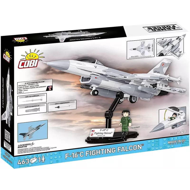 Konstruktorius Cobi F-16C Fighting Falcon — 463 dalys, mastelio modelio surinkimo rinkinys