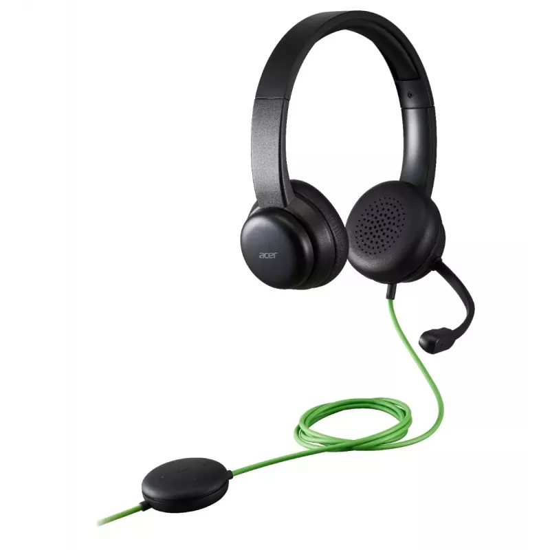 Laidinė konferencijų ausinių ausinė Acer GP.HDS11.01N — antausinės, 2 m laidas, 20–20000 Hz, 160 g, juoda