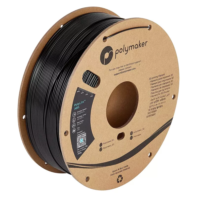 Gija 3D spausdinimui Polmask ABS 1.75 mm Juoda 1 kg