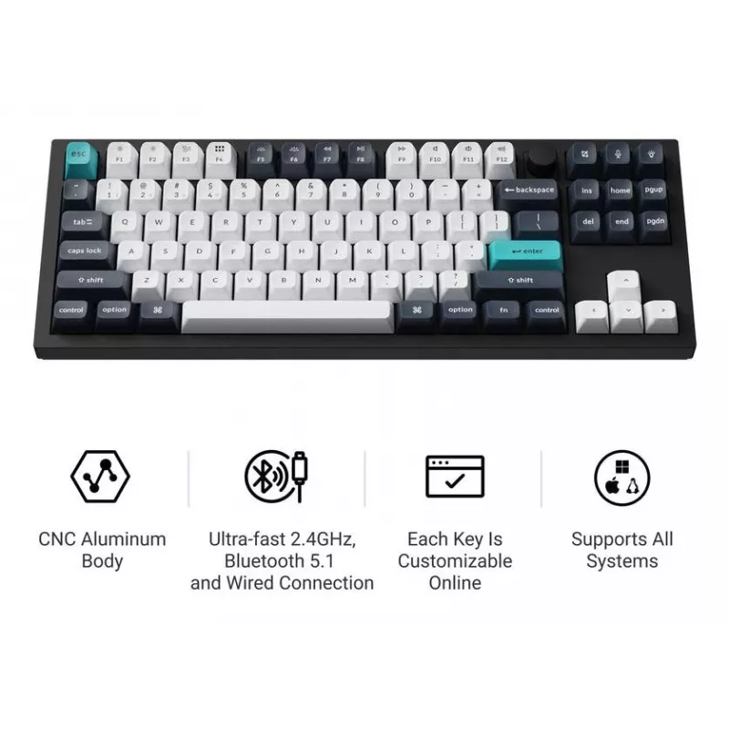 Klaviatūra Wrl Q3 Max RGB/CARBON Juoda Q3M-M4 Keychron