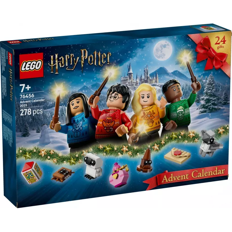 Statybinis žaislas LEGO Harry Potter Advento kalendorius 2025 rinkinys 76456 — 278 detalės, 8 minifigūrėlės, amžius 7+