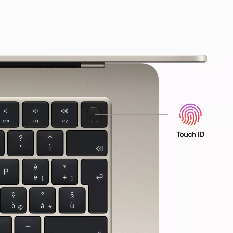 Apple MacBook Air - M2 - M2 10-core GPU - 8GB RAM - 256GB SSD - 38,91 cm (15,3) IPS 2880 x 1864 (WQXGA+) - Wi-Fi 6, Bluetooth - Starlight - klaviatūra: vokiška (MQKU3D/A)