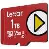 MicroSDXC atminties kortelė Lexar 1 TB UHS‑I Class 10 U3 V30 skaitymas 205 MB/s rašymas 140 MB/s (raudona)