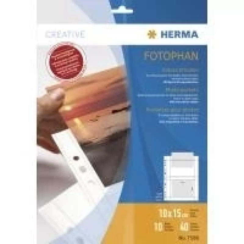 Nuotraukų kišenėlės HERMA Fotophan 10x15 cm gulsčios baltos 10 vnt.