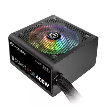 Thermaltake SMART RGB PS-SPR-0600NHSAWE-1 - maitinimo blokas (vidinis) - ATX12V 2.3 - 80 PLUS - kintamoji srovė 230 V - 600 W - aktyvus PFC - juodas