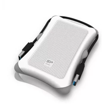 HDD korpusas Silicon Power Armor A30 — 2,5 colių vieno lizdo, USB 3.2 Gen 1, balta, plastikas/guma