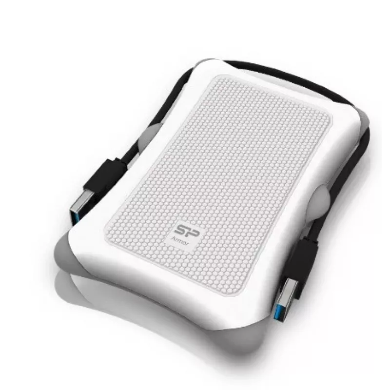 HDD korpusas Silicon Power Armor A30 — 2,5 colių vieno lizdo, USB 3.2 Gen 1, balta, plastikas/guma