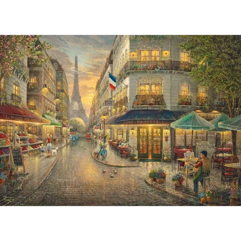 Medinė dėlionė Thomas Kinkade Studios: Malerisches Paris (1000 dalių)