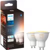 LED GU10 lemputės dviejų vienetų rinkinys su Hue Bridge – Philips Hue White Ambiance, pakeičia 35W
