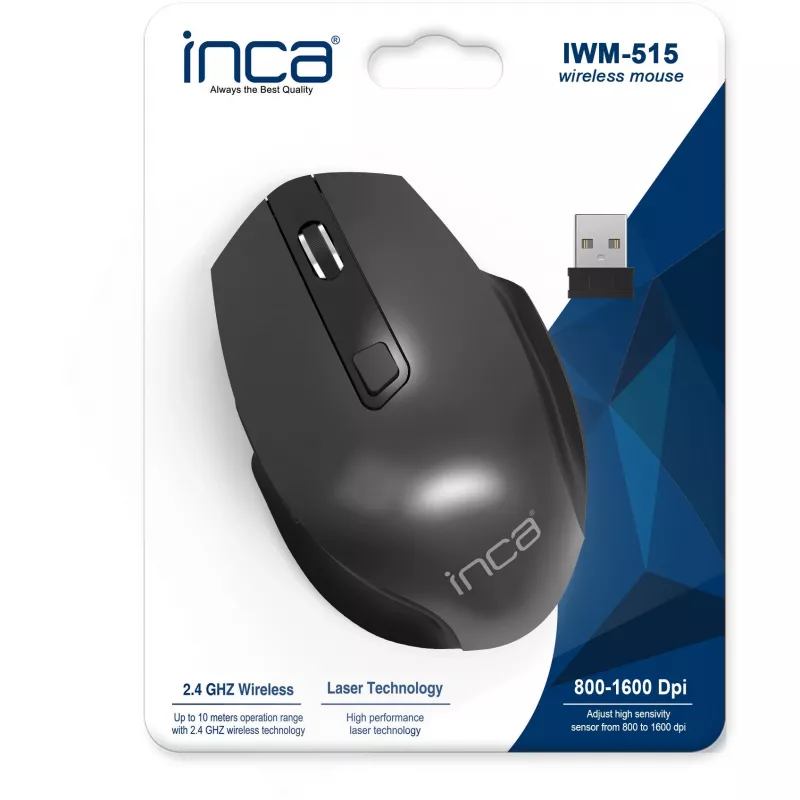 Cian Technology GmbH INCA pelė IWM-515 Wireless Laser 800/1600 DPI SW retail - Pelė - 1.600 dpi