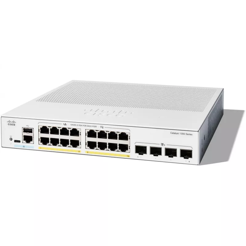Valdomas komutatorius Cisco Catalyst 1300-16P-4X 16 prievadų GE PoE 4x10GE SFP+