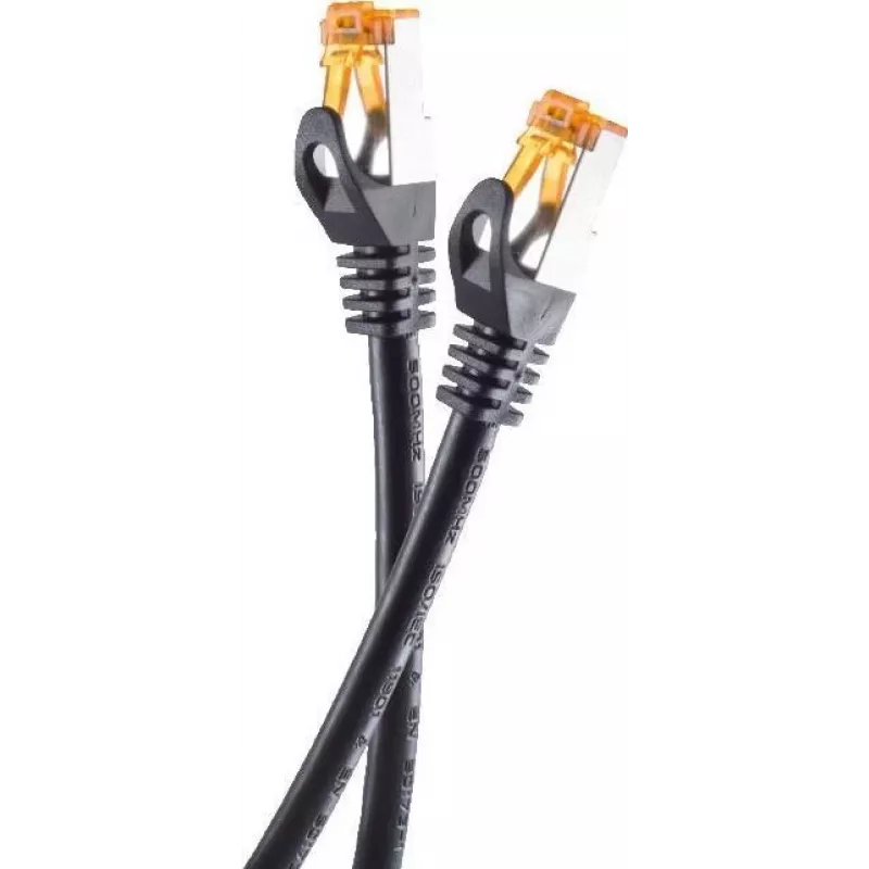 Helos - komutacinis kabelis - RJ-45 (M) to RJ-45 (M) - 25 m - SFTP - CAT 6a - outdoors, Snagless - Juoda
