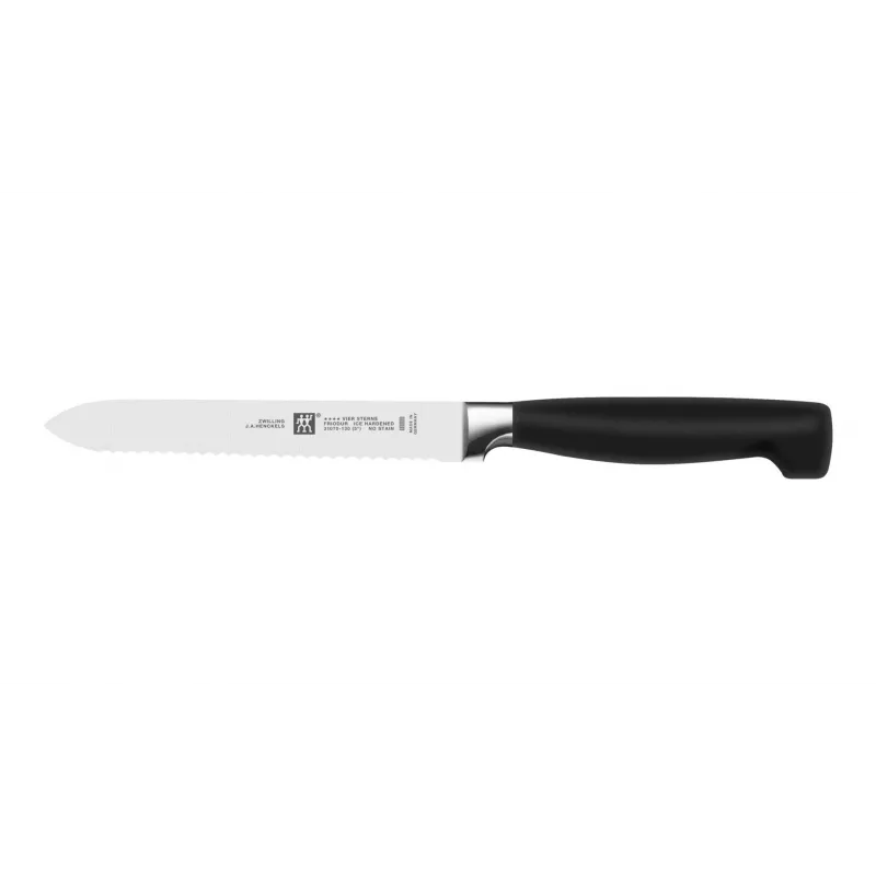 Peilių/įrankių bloko rinkinys ZWILLING 35145-000-0 — 7 dalių, nerūdijančio plieno geležtės, plastikinės rankenos, įskaitant duonos, daržovių, virėjo, pjaustymo peilius, žirklių angą