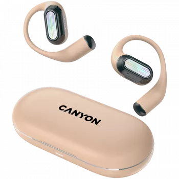 CANYON In-Ear Kopfhörer OnFlow 12 OWS, Beige Bluetooth 5.4, Umgebungsgeräuschunterdrückung, Touch-Steuerung, 4 Mikrofone mit ENC