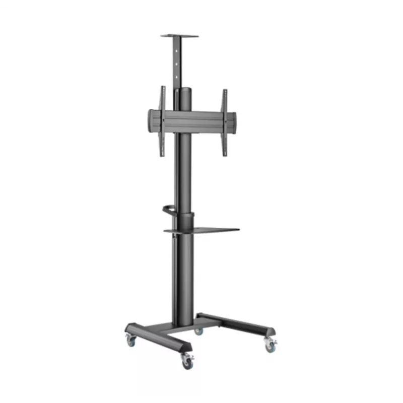 Ant grindų statomas televizoriaus stovas Gembird TVS-70T-02 37–70 colių ekranams, maks. 70 kg, VESA 200x200–600x400, pakreipimas ±5°/−12°, reguliuojamas aukštis, ratukai, kabelių valdymas