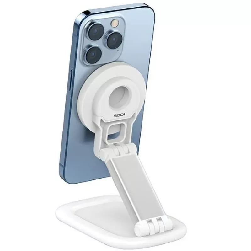 Magnetinis stovas SODI BM-310 baltas MagSafe — magnetinis telefono stovas, suderinamas su MagSafe įkrovikliais