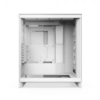 PC korpusas NZXT H7 Flow RGB Midi Tower baltas — grūdintas stiklas, EATX, priekyje 3×120 mm, USB-C