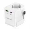 Kelioninis maitinimo adapteris GEMBIRD TPA-EU1A1C20-01-W 20W, USB-A 18W + USB-C 20W, Schuko lizdas, įėjimas 100–250V