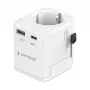 Kelioninis maitinimo adapteris GEMBIRD TPA-EU1A1C20-01-W 20W, USB-A 18W + USB-C 20W, Schuko lizdas, įėjimas 100–250V