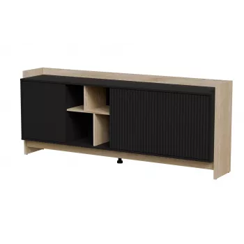 Cama PORTO 3D komoda 190x38x77 ąžuolas/juodas